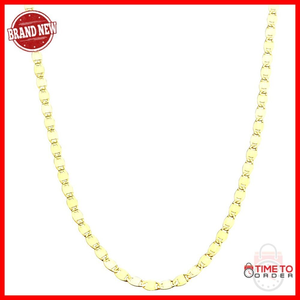 925 Sterling Silver Sparkle Chain Necklace, 18K Gold Plated, Made in Italy